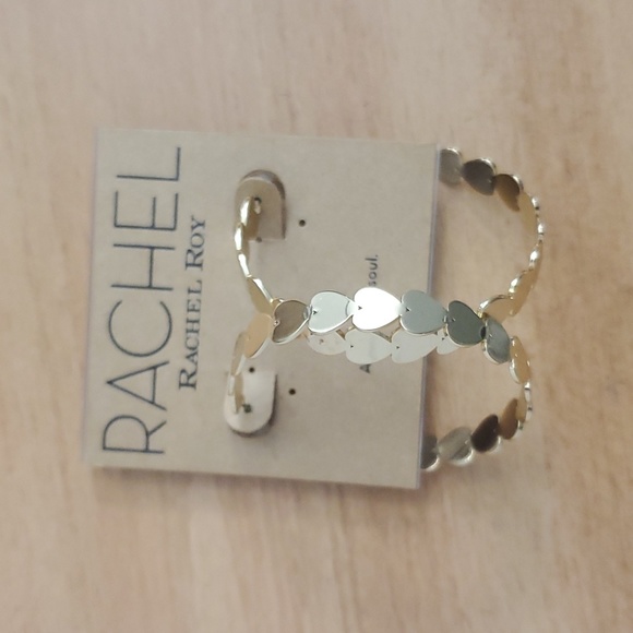 NWT RACHEL Rachel Roy Medium Multi-Heart Hoop Earrings - Picture 3 of 5